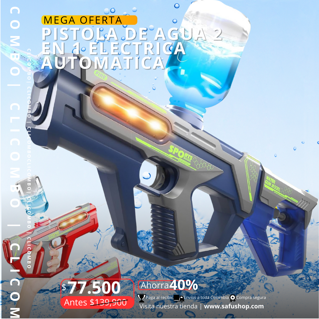 Pistola de agua 2 en 1 eléctrica automática